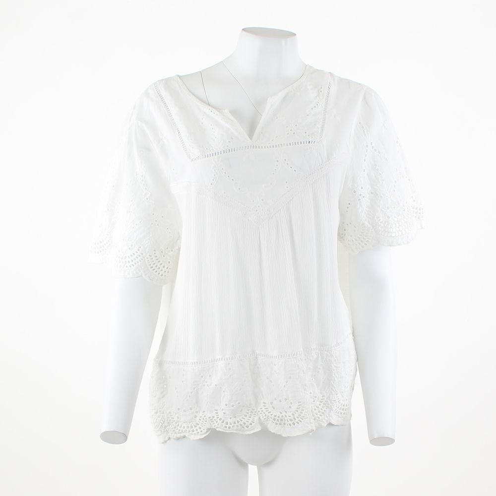 Single Thread Eyelet Short Sleeve Top - Picture 2 of 5